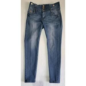 Via Columbian High Rise Jeans Levanta Cola Size 17 Button Fly